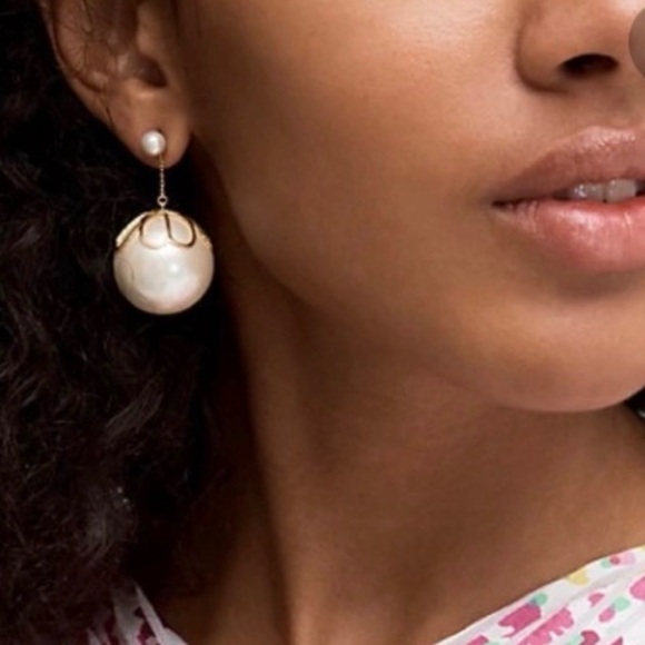 Kate Spade Pearlette Drop Earrings White and Gold NWOT - Picture 4 of 5